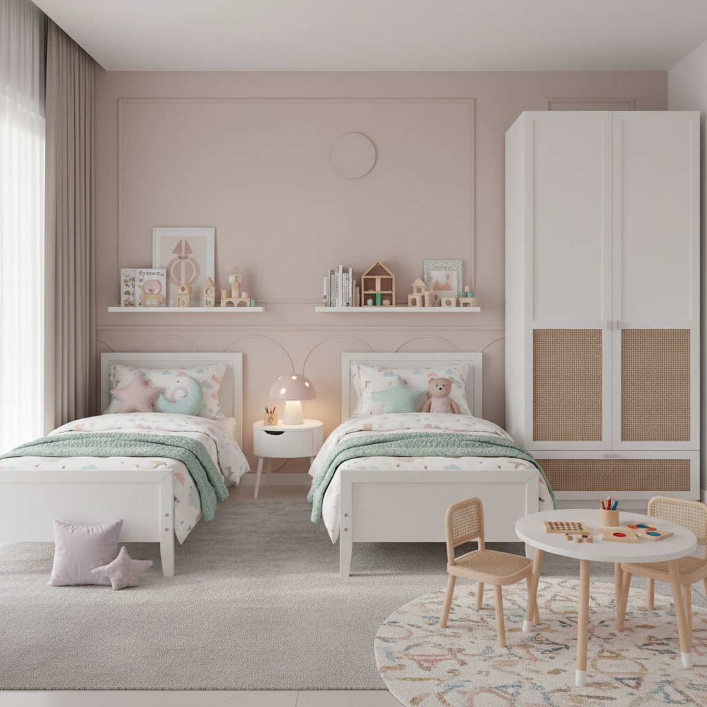 дизайн детской комнаты для двух девочек