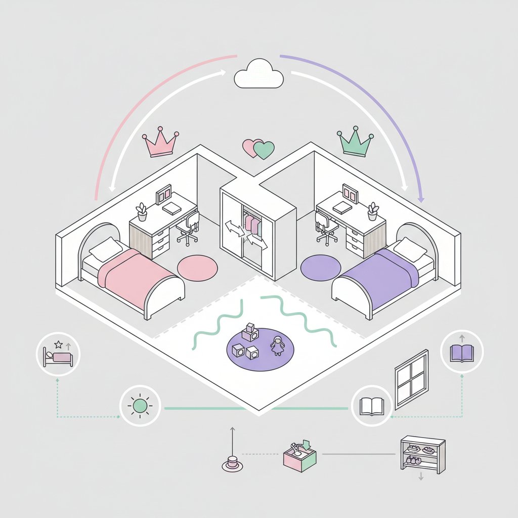 дизайн детской комнаты для двух девочек