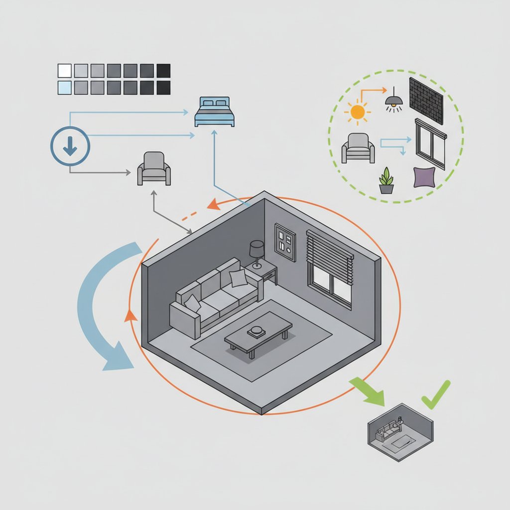дизайн кімнати в сірих тонах