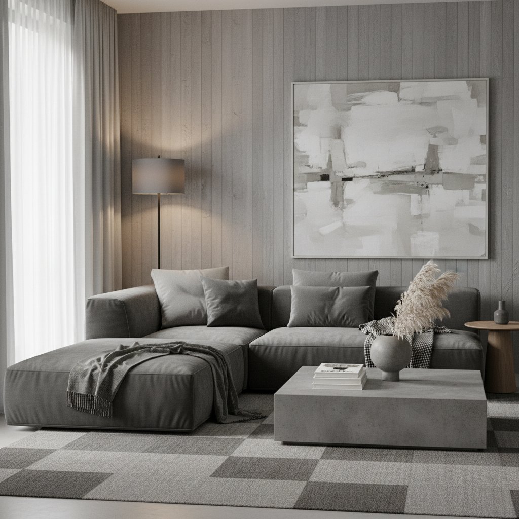 дизайн кімнати в сірих тонах