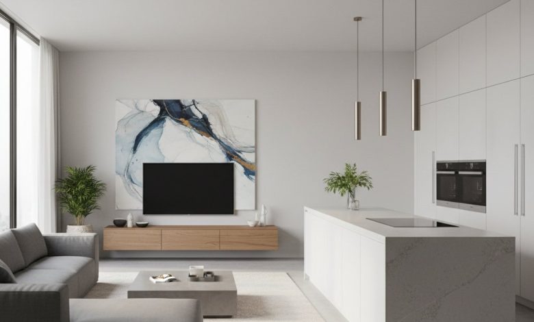 дизайн кухні вітальні в сучасному стилі