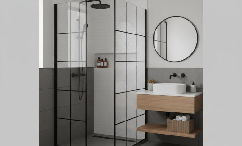 дизайн маленької ванної кімнати з душовою кабіною