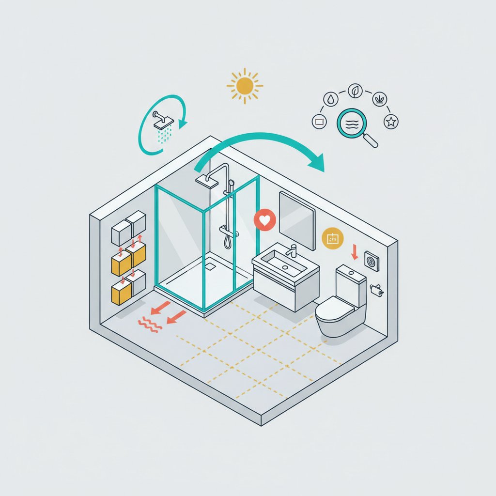 дизайн маленької ванної кімнати з душовою кабіною