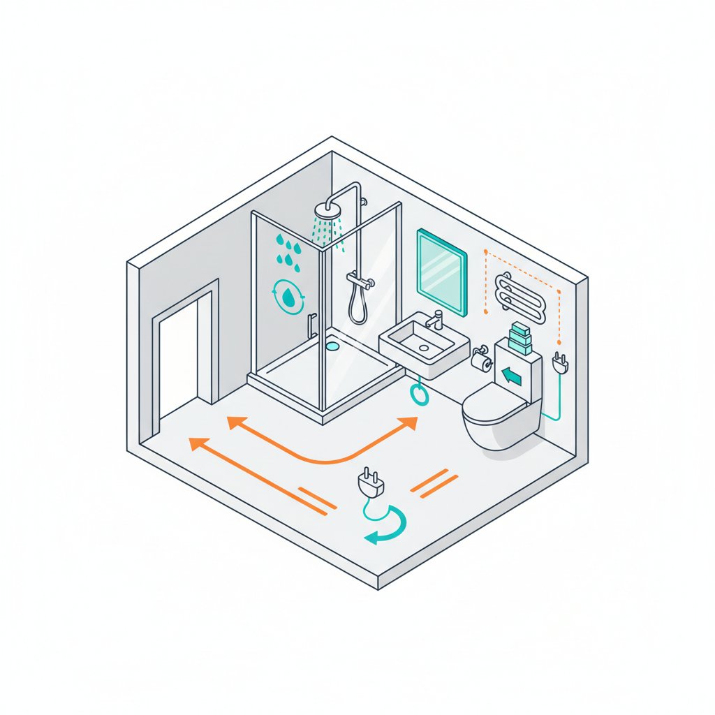 дизайн маленької ванної кімнати з душовою кабіною