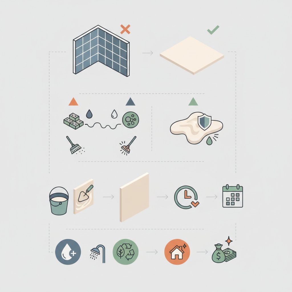 Мікроцемент у ванній кімнаті: чому це найкраща альтернатива плитці у 2026 році