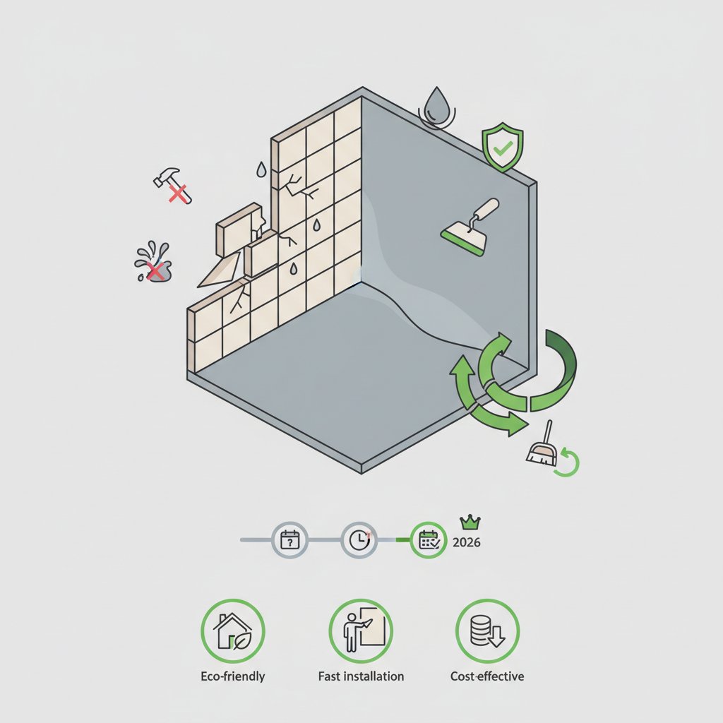 Мікроцемент у ванній кімнаті: чому це найкраща альтернатива плитці у 2026 році