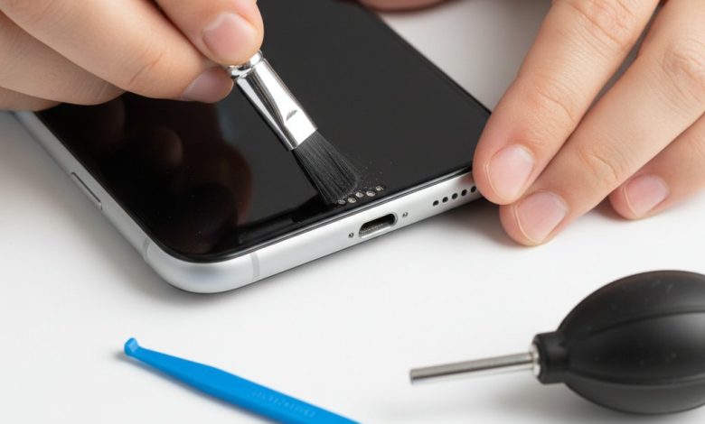 как почистить микрофон в телефоне