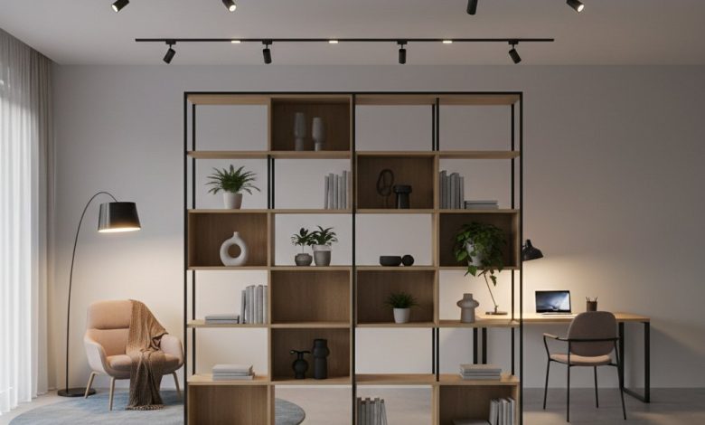 Зонирование без стен: как использовать свет и стеллажи для создания функциональных зон