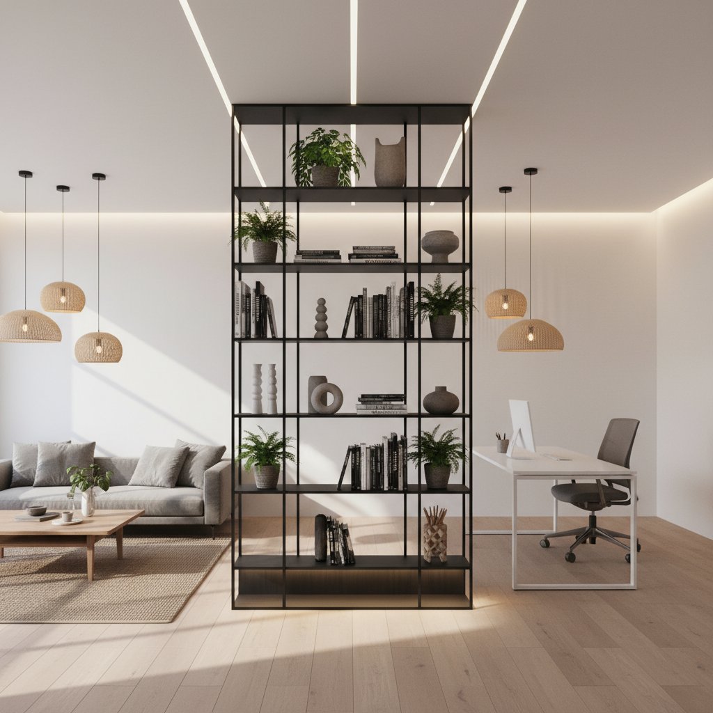 Зонування без стін: як використовувати світло та стелажі для створення функціональних зон